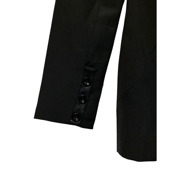 Akira Blazer L Black Fitted Hourglass Minimalist Neutral Goth Capsule Office - Picture 5 of 9